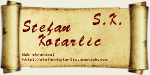 Stefan Kotarlić vizit kartica